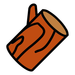 wood color line icon