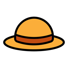 camping hat color line icon