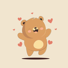 teddy bear with heart,cute bear. cute bear card. poster