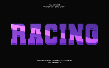 racing text effect 