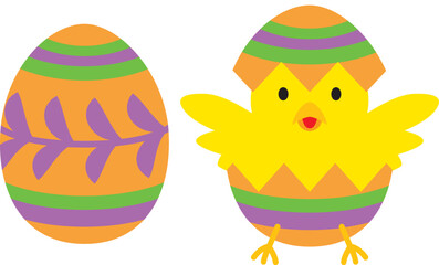 イースターの卵とヒヨコのイラスト © Third Stone