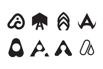 set of letter A logo ideas vector design
