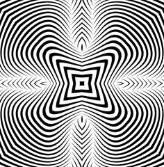  Line art optical . Wave design black and white. Digital image with a psychedelic stripes. Argent base for website, print, basis for banners, wallpapers, business cards, brochure, banner