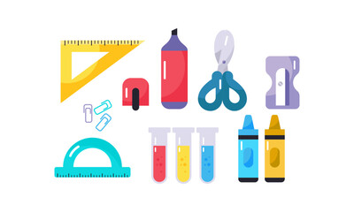 Set of Stationery and School Equipments
