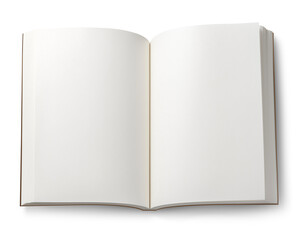 開いた本のページ　もしくは無地のノートブック