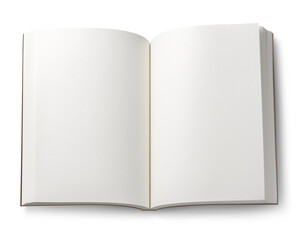 開いた本のページ　もしくは無地のノートブック