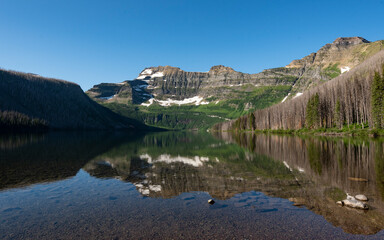 Cameron Lake in Waterton National Park Alberta Canada in the summertime.