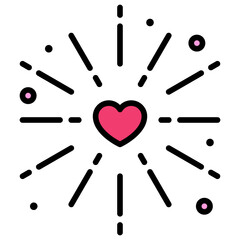 Fireworks icon, Valentines day related vector