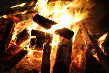 fire in the fireplace