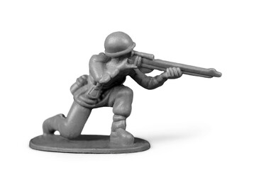 Little plastic toy army soldiers