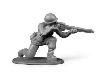 Little plastic toy army soldiers