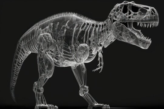 X-ray illustration of a Tyrannosaurus Rex dinosaur 