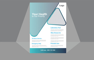 Modern medical flyer template, Vector file, A4 Size