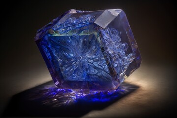 a large, Tanzanite crystal, illustration