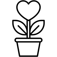 Flowerpot icon, Valentines day related vector