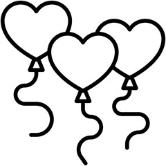 Balloons icon, Valentines day related vector