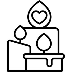Candles icon, Valentines day related vector