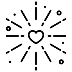 Fireworks icon, Valentines day related vector