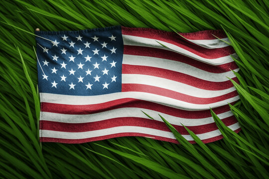 usa american flag in grass background patriotic design new quality universal colorful joyful memorial independence day holiday stock image illustration 