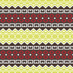 Vector geometric ornament in ethnic style. Seamless pattern with  abstract shapes, repeat tiles. Repeating pattern for decor, fabric,textile and fabric.