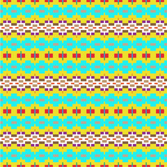 Vector geometric ornament in ethnic style. Seamless pattern with  abstract shapes, repeat tiles. Vintage retro texture.Repeating pattern for decor, fabric,textile and fabric.