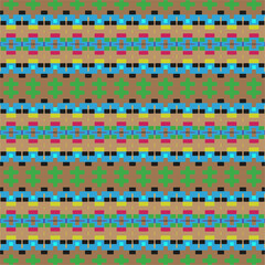 Fototapeta premium Vector geometric ornament in ethnic style. Seamless pattern with abstract shapes, repeat tiles. Vintage retro texture.Repeating pattern for decor, fabric,textile and fabric.