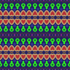 Vector geometric ornament in ethnic style. Seamless pattern with  abstract shapes, repeat tiles. Vintage retro texture.Repeating pattern for decor, fabric,textile and fabric.