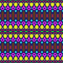 Vector geometric ornament in ethnic style. Seamless pattern with  abstract shapes, repeat tiles. Vintage retro texture.Repeating pattern for decor, fabric,textile and fabric.