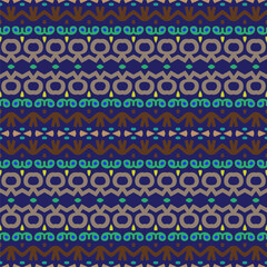Vector geometric ornament in ethnic style. Seamless pattern with  abstract shapes, repeat tiles. Vintage retro texture.Repeating pattern for decor, fabric,textile and fabric.