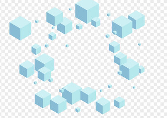 Fototapeta premium Grey Geometric Background Transparent Vector. Cube Cardboard Texture. Gray Polygon Flow Card. Brick Illustration. Monochrome Connection Cubic.