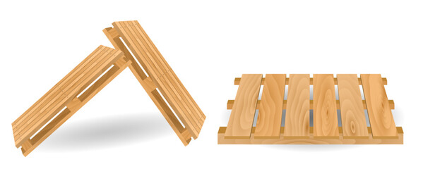 wooden pallet for shipping transportation freight isolated 3D illustration