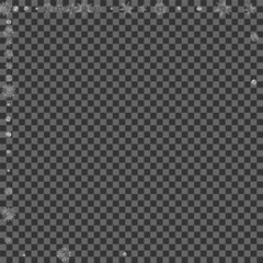 Silver Snowflake Background Transparent Vector. Confetti Snowflake Texture. Luminous Dot Wintry. Metal Fall Pattern.