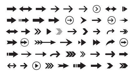 Fototapeta na wymiar Arrow big black icon set. Arrow vector collection. Modern simple arrows for web design. Vector illustration