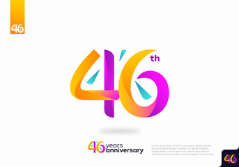 Number 46 logo icon design, 46th birthday logo number, 46th anniversary.