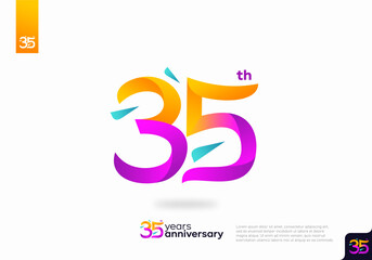 Obraz premium Number 35 logo icon design, 35th birthday logo number, 35th anniversary.