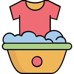 Cleaning clothes Vector Icon

