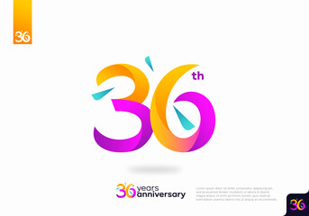 Number 36 logo icon design, 36th birthday logo number, 36th anniversary. - obrazy, fototapety, plakaty