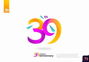 Number 39 logo icon design, 39th birthday logo number, 39th anniversary.