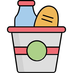 Food bucket Vector Icon

