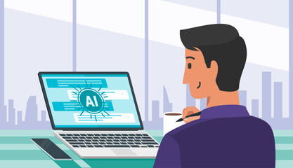 Person Using Dialogue Based AI Service