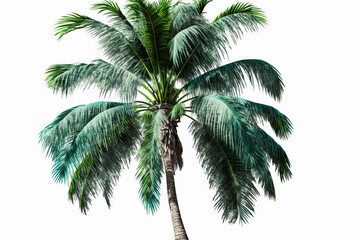 Fototapeta na wymiar palm tree with coconuts isolated on a white background. Large size. Generative AI