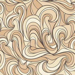 Seamless pattern with hand drawn doodle weave waves. Repeating abstract modern colorful background. Vector illustration.
