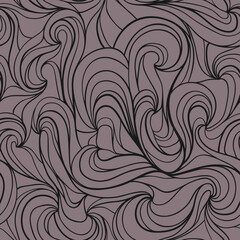 Seamless pattern with hand drawn doodle weave waves. Repeating abstract modern colorful background. Vector illustration.