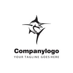 simple black fish for logo company design