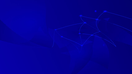 Abstract dark blue background with wavy lines. Modern random object shape texture and blurred light.