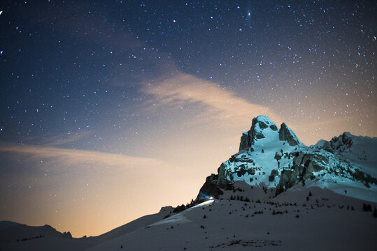 Winter Hike in Carpathian Ciucas Peak Mountain