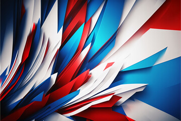 Red white and blue background, wallpaper. Generative AI.