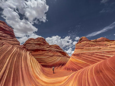 The classic Wave photograph with a lone hiker