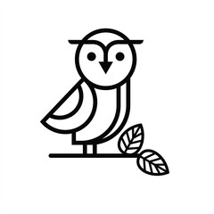 Elegant owl or bird illustration for icons and logos