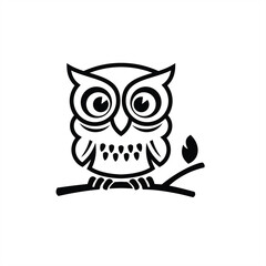 Obraz premium Elegant owl or bird illustration for icons and logos